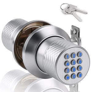 Digital Security Keyless Passcode Entry Tubular Knob Lock Smart Code Door Lock Door Knob With Keypad