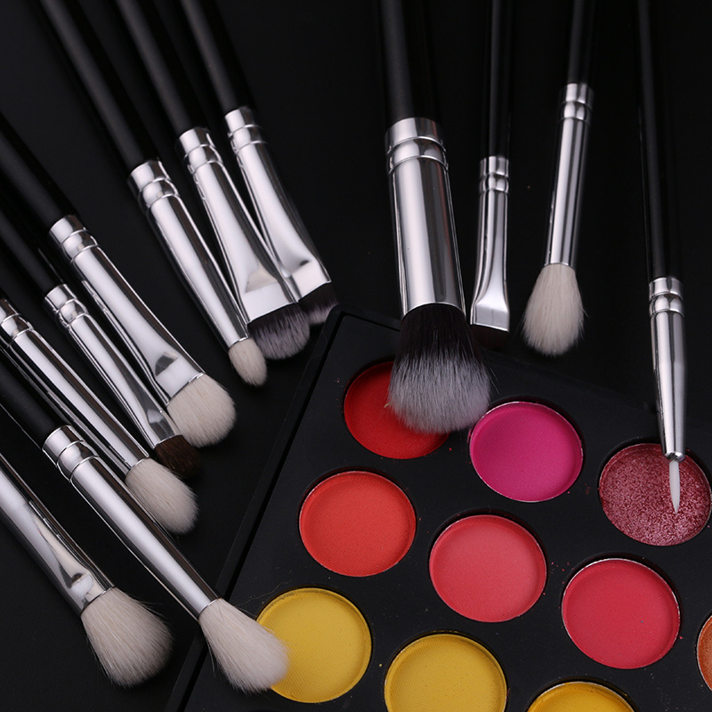 12PCS Eyeshadow Blending Crease Kit Shader Brushes Cosmetic Tools Synthetic Hair Accept Sample Order 1 Set