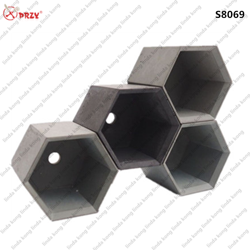 American style Silicone Hexagonal Concrete flower pots Mold Industry DIY Concrete Planter silicone molds