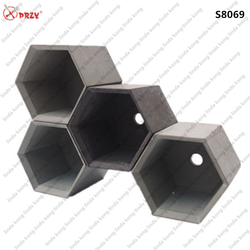 American style Silicone Hexagonal Concrete flower pots Mold Industry DIY Concrete Planter silicone molds