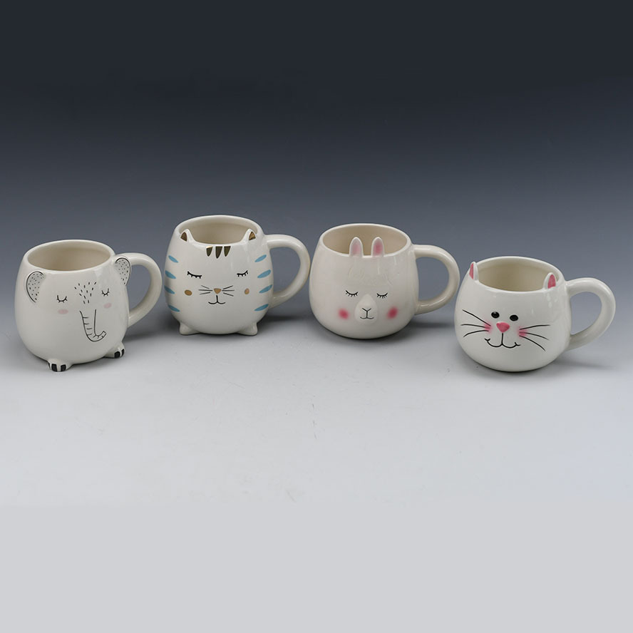 wholesale custom ceramic dog cappuccino latte espresso coffee cup 3d animal mug