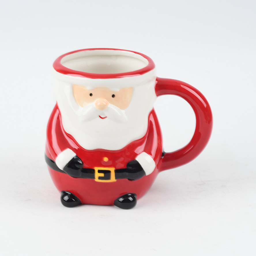 Wholesale custom logo creative 3d snowman mug ceramic coffee mug for Christmas gift