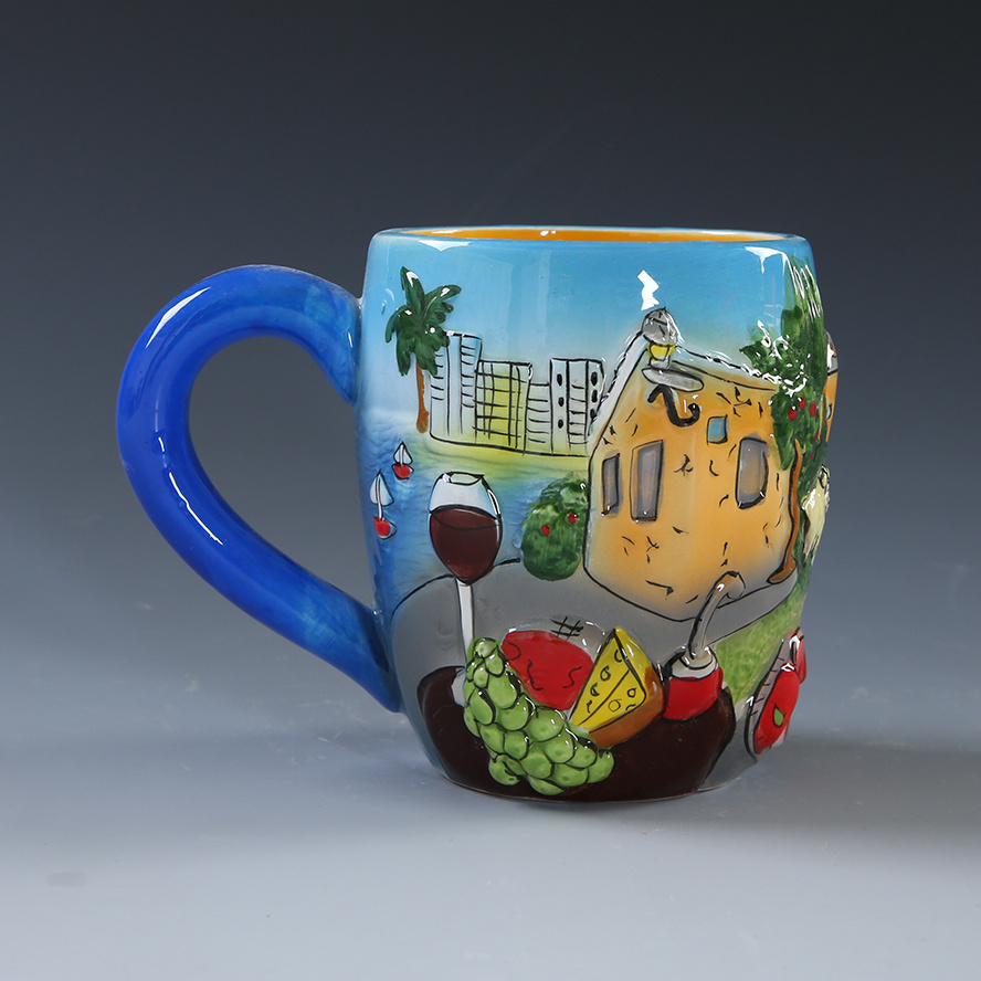 Factory direct cheap promotional tourist souvenir 3d ceramic cup