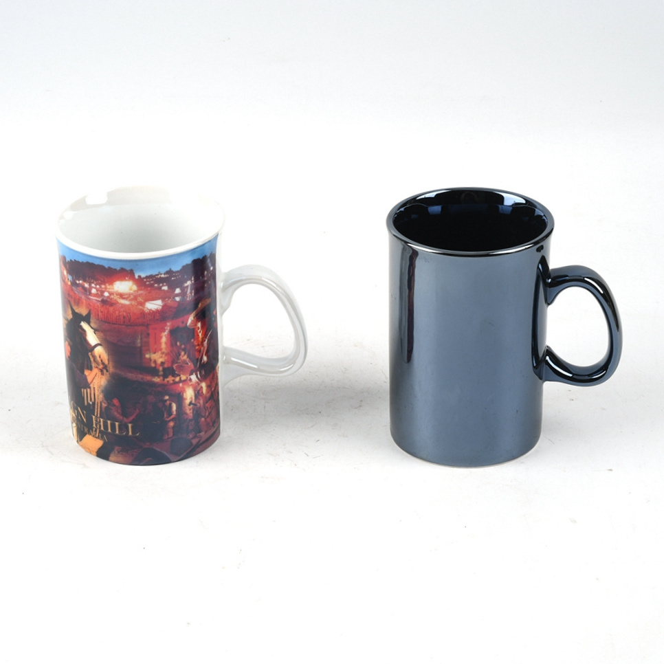 Wholesale custom logo full printing decal coffee cup ceramic milk tea cup for sublimation