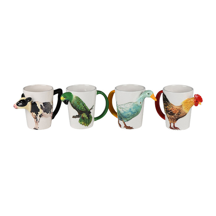 wholesale custom ceramic dog cappuccino latte espresso coffee cup 3d animal mug