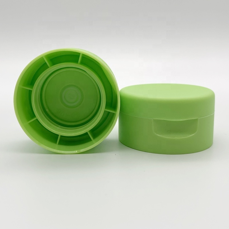 New Style Green 32/400 Double Wall Plastic Silicone Valve Flip Top Cap For Squeeze Bottle