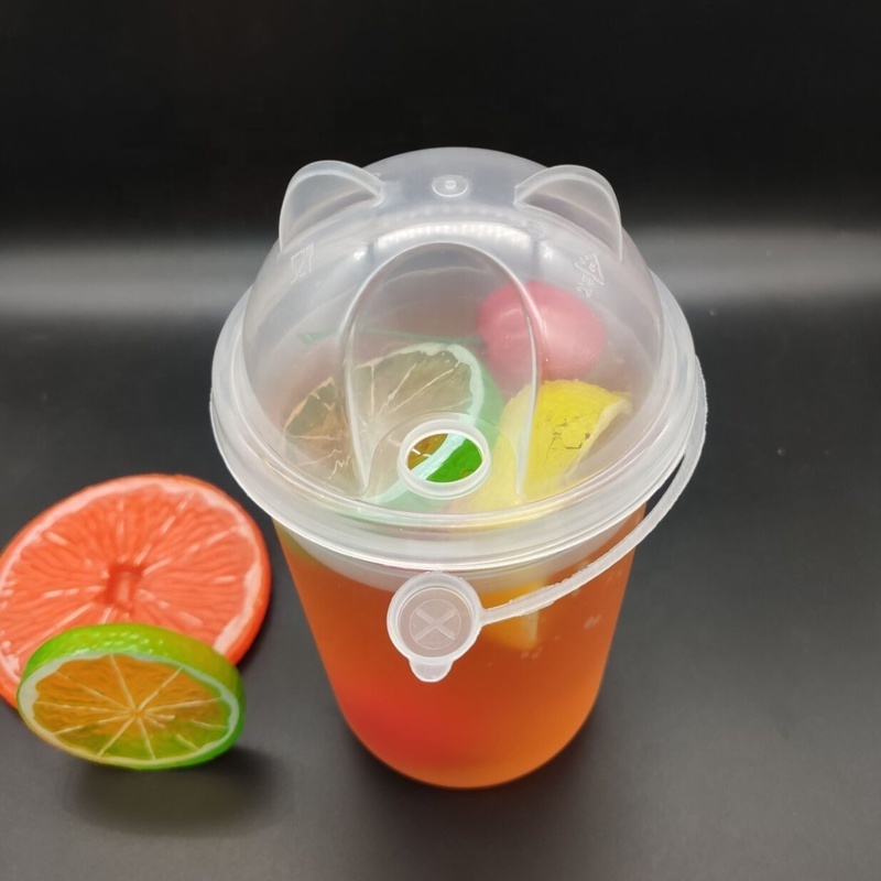 PP Disposable Plastic Juice Cup Milk Tea Cold Coffee Cup Manufacturer 500ml 700ml Carton Plastic Cups with Lid Beverage CN;GUA