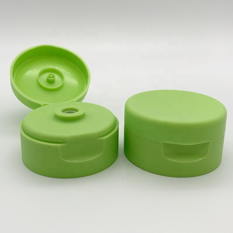 New Style Green 32/400 Double Wall Plastic Silicone Valve Flip Top Cap For Squeeze Bottle