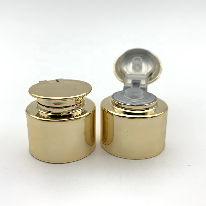 Screw Flip Top Cap Bottle Caps for Shampoo Bottles Gold 24/410 28/410 Aluminum Silver Plastic Customized Smooth Personal Care