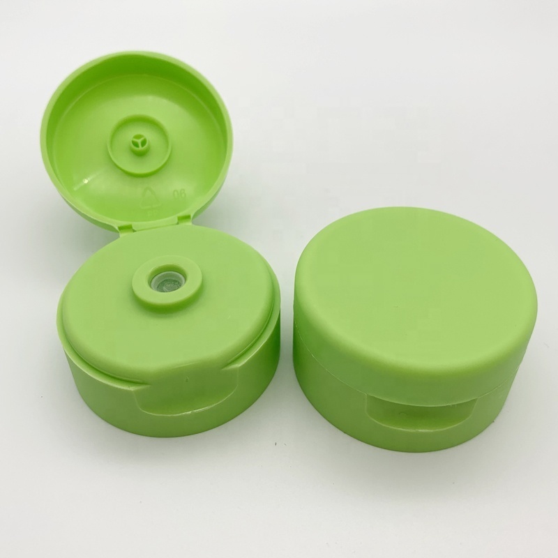 New Style Green 32/400 Double Wall Plastic Silicone Valve Flip Top Cap For Squeeze Bottle