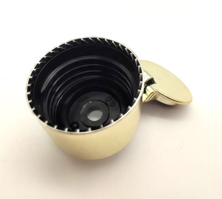 24/410 plastic pp disc flip top cap gold cap  plastic and aluminum cap