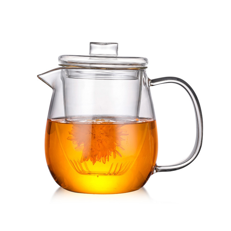 600ML 20OZ Blooming and Loose Leaf Gas Stovetop Safe Borosilicate Glass Tea Kettle Glass Teapot with Removable Glass Infuser