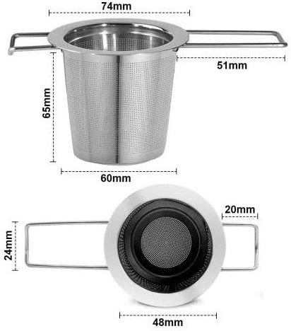 Fine Mesh Filters Tea Steeper Strainer Stainless Steel Tea Infuser Basket With Folding Handle & Lid On Teapots Mugs Cups