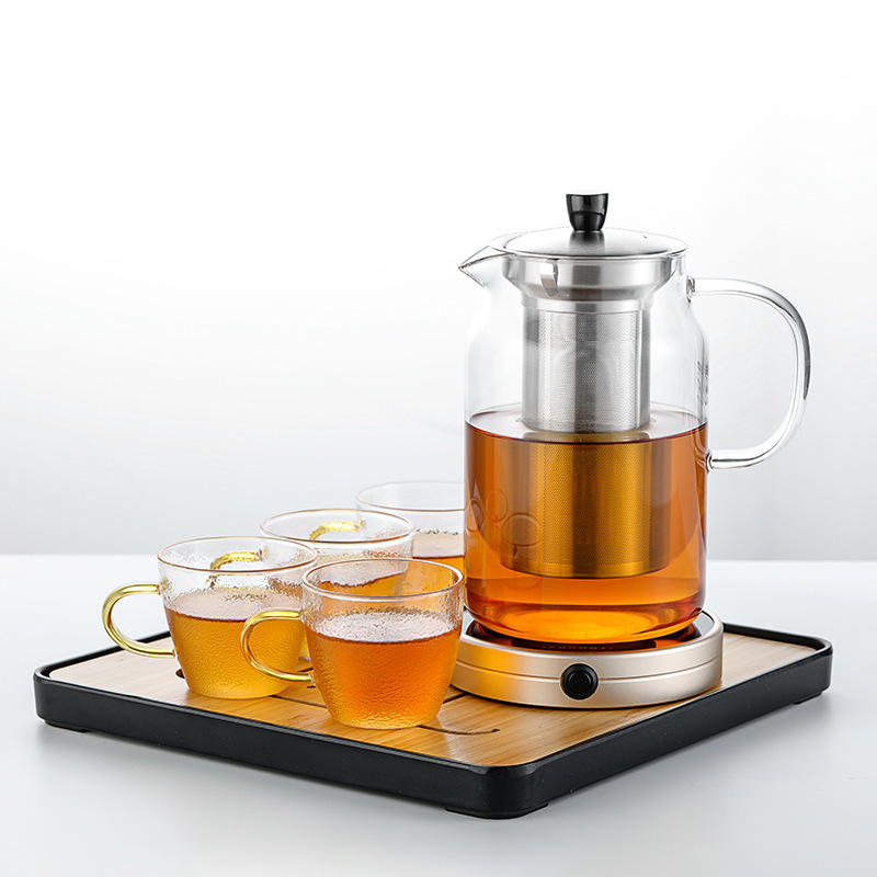 1000ML Heat Resistance Borosilicate Glass Tea Kettle for Gas Stovetop Safe for Blooming and Loose Leaf