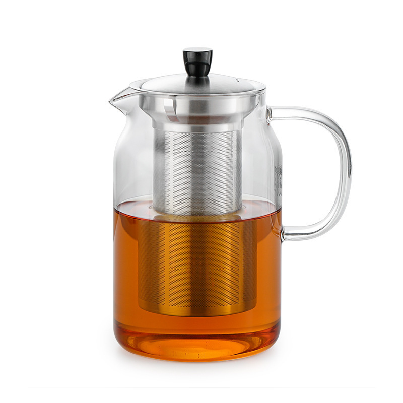 1000ML Heat Resistance Borosilicate Glass Tea Kettle for Gas Stovetop Safe for Blooming and Loose Leaf