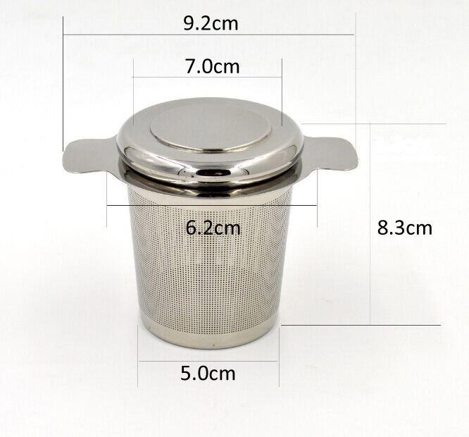 Custom Logo Fine Mesh Filter Strainer Wholesale Loose Leaf Stainless Steel Tea Infuser With Double Handle