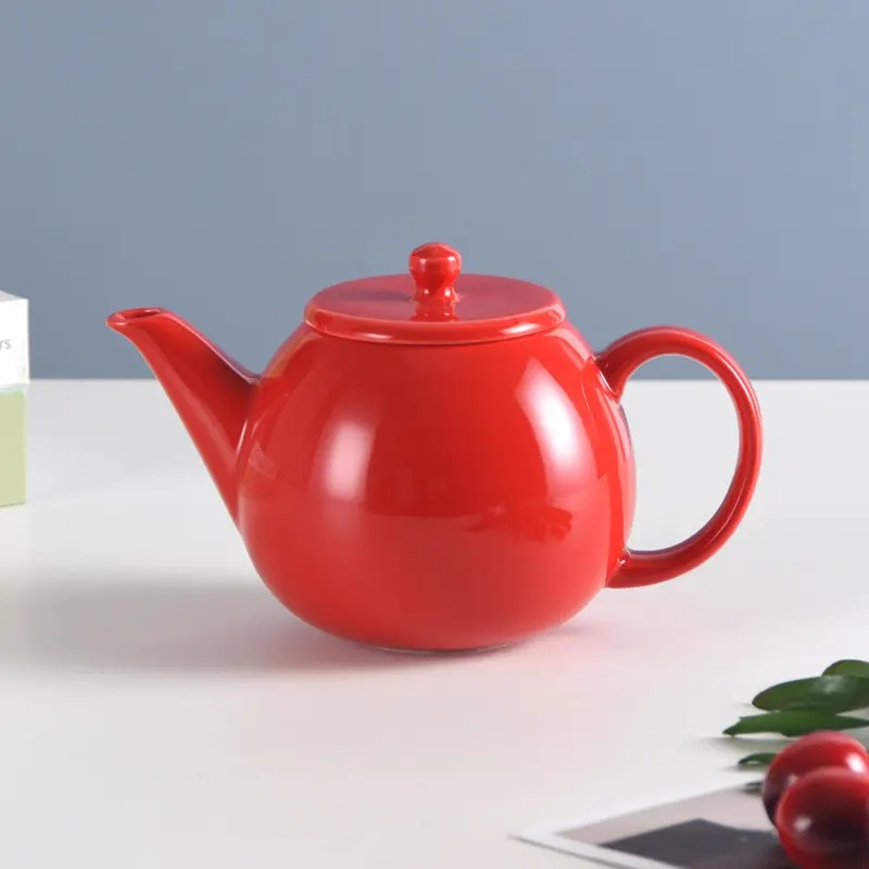 680ML Tea Party White English Porcelain Tea Pot Loose Leaf Fine Serving Ceramic Tea Pot with Stainless Steel Strainer