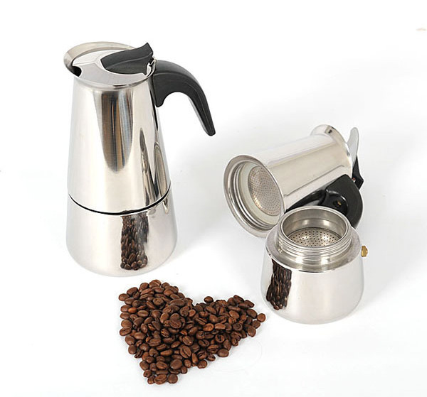 2/4/6/9 cups Stovetop Espresso Maker Percolator Coffee Pot Stainless Steel Moka Pot with Handle