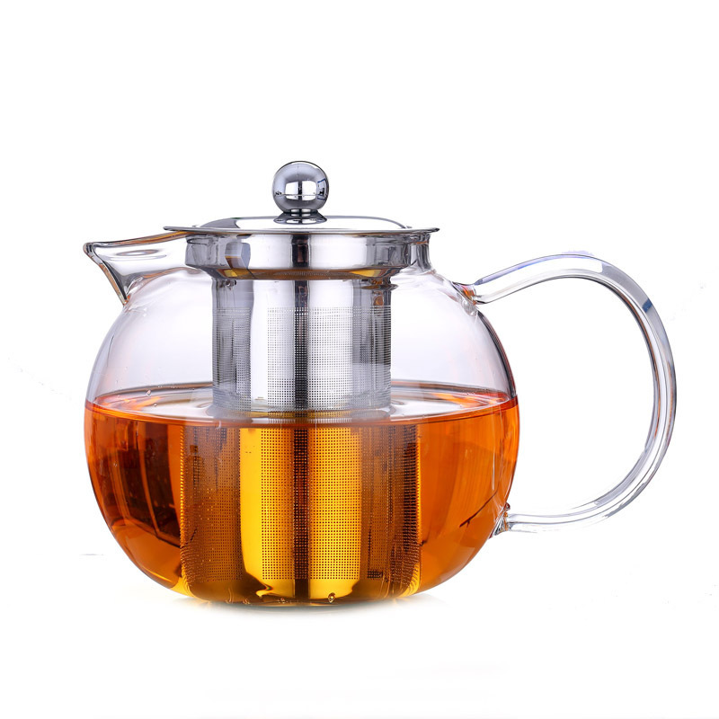 22OZ Tea Kettle Ice Tea Maker Customized Clear Heat Proof Glass Teapot with Removable Loose Tea Infuser