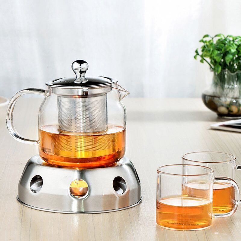 Stainless Steel Teapot Warmer Metal Teapot Heater With Tealight Holder Candle Base Coffee Tea Warmer For Glass Teapot