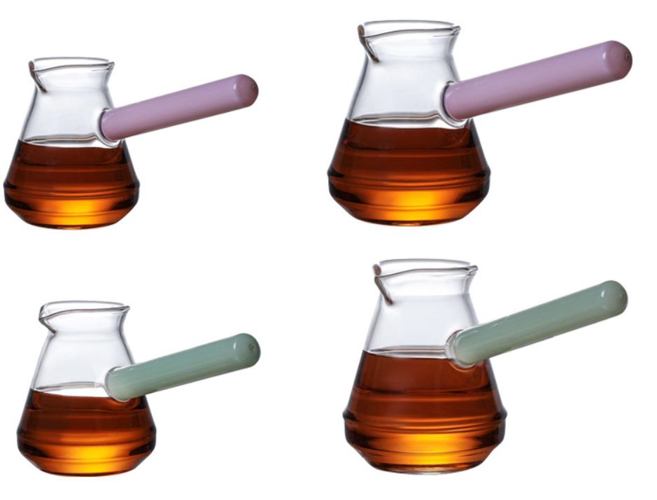 Borosilicate Glass Turkish -Arabic Coffee Cups Pot Set  500ml With Long Handle,Warmer Pan