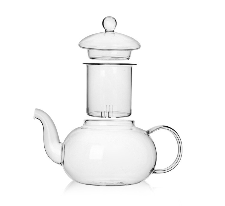 400ml 600ml 800ml 1000ml Stovetop Microwave Safe Teapot Loose Tea Infuser Clear Hand Made Glass Pot with Infuser