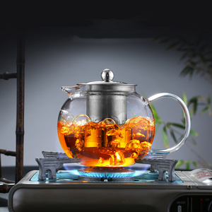 22OZ Tea Kettle Ice Tea Maker Customized Clear Heat Proof Glass Teapot with Removable Loose Tea Infuser