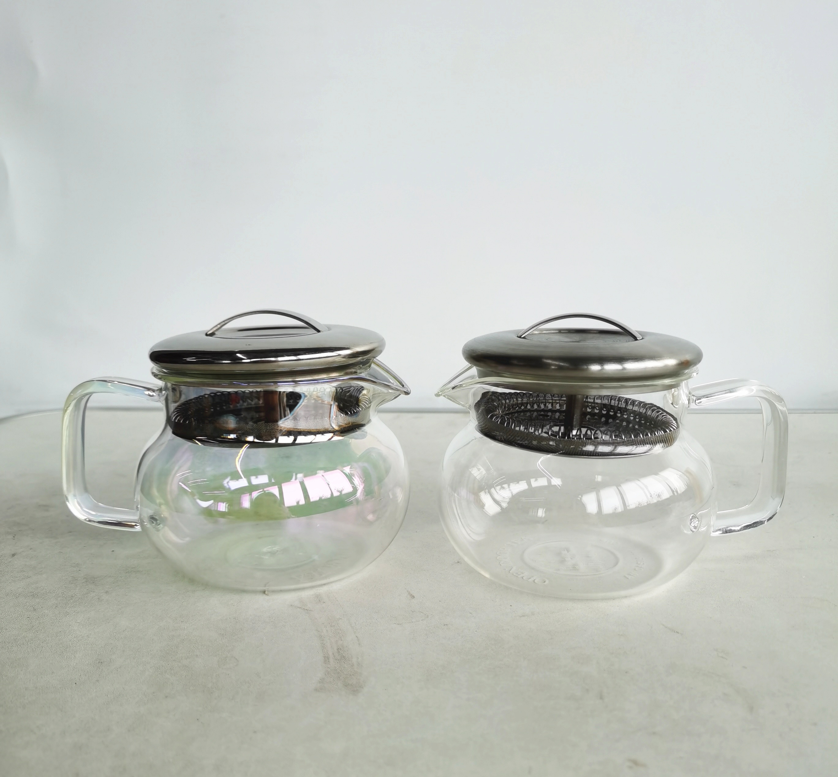 350ML Simple Brew Loose Leaf Tea Glass Teapot Tea Kettle With Stainless steel Metal Filtering lid