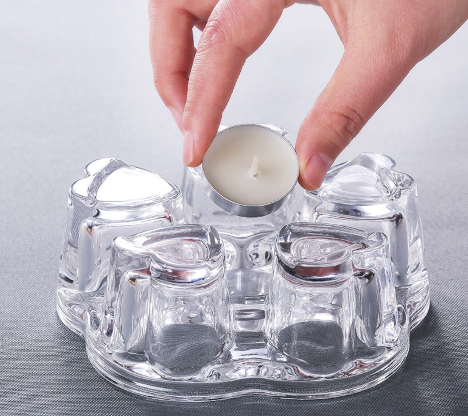 Glass Teapot Warmer Crystal Heart Shape Trivet with Candle Perfect Heater Base for Teapots Pitchers Carafe