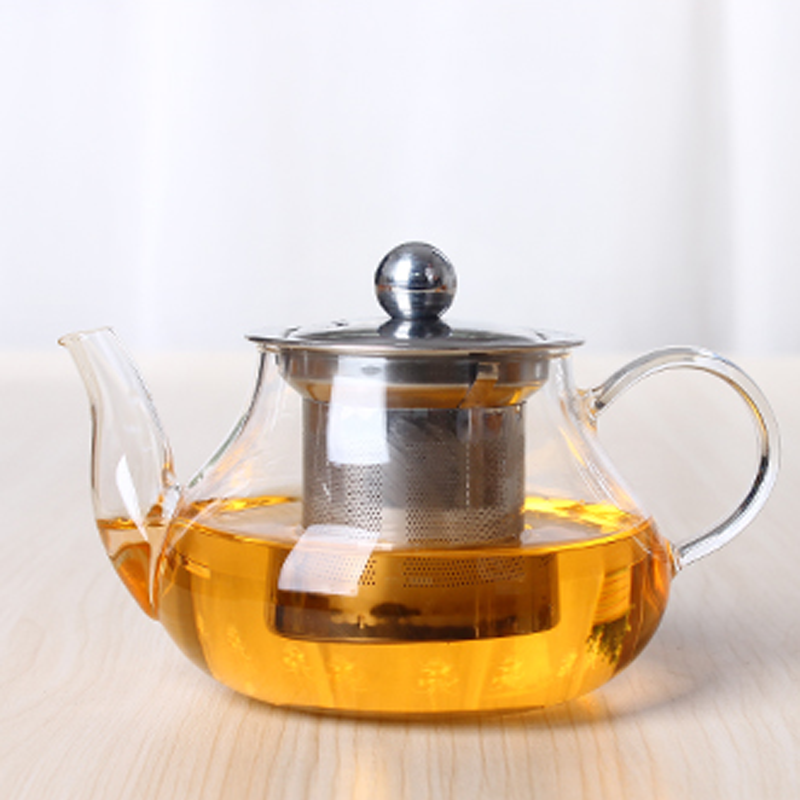 Glass Teapot Kettle with Infuser Pot Clear Loose Leaf Tea Maker Brewer