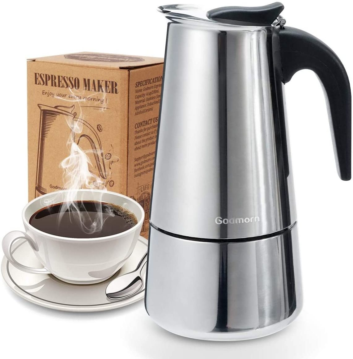 Stovetop Espresso Italian Moka Pot Metal Cafetera Coffee Pot Stainless Steel