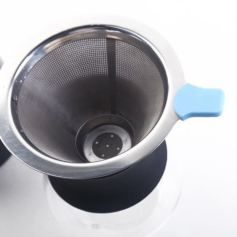 Coffee Maker Reusable Stainless Steel Filter Coffee Dripper with Glass Carafe