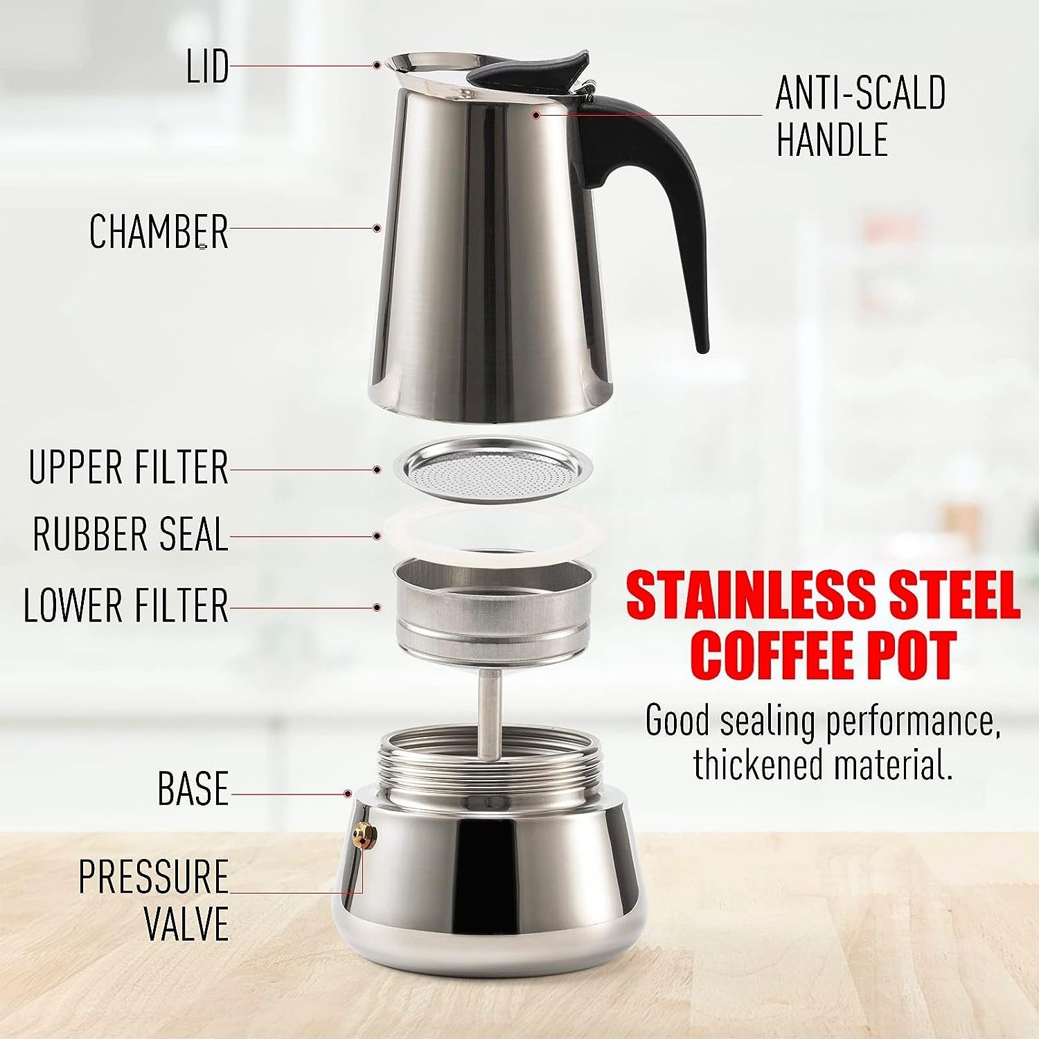 2/4/6/9/12 Cups Stainless Steel Moca Pot Coffee Maker Coffee Kettle Pot Stovetop Espresso Coffee Pots & Carafes