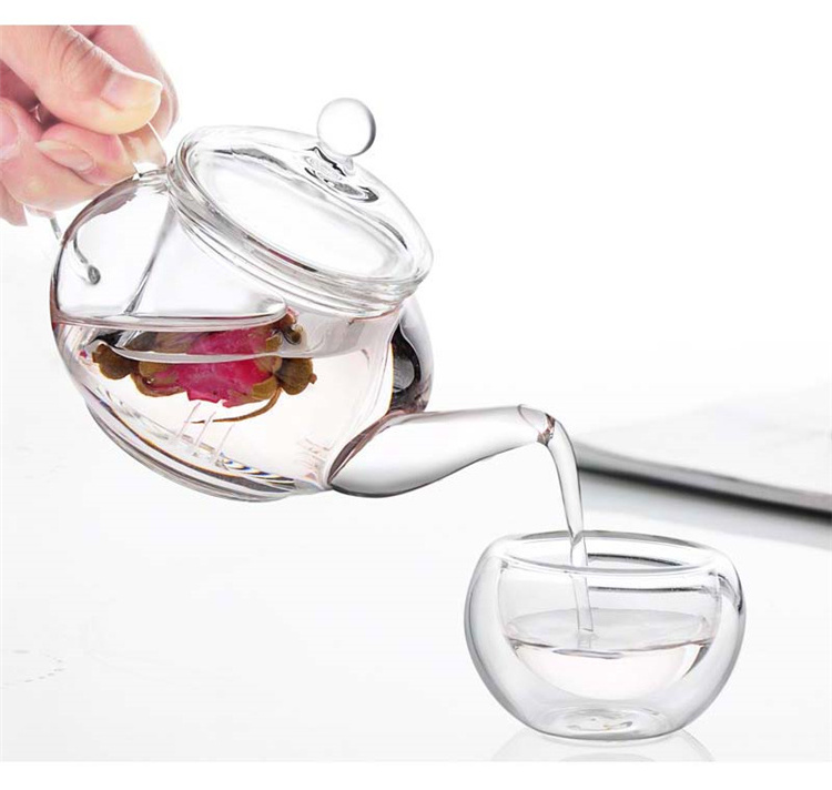 Mini Glass Teapot Tea Tasting Steeper Pot Hand Teamaker 250ml Small Glass Teapot