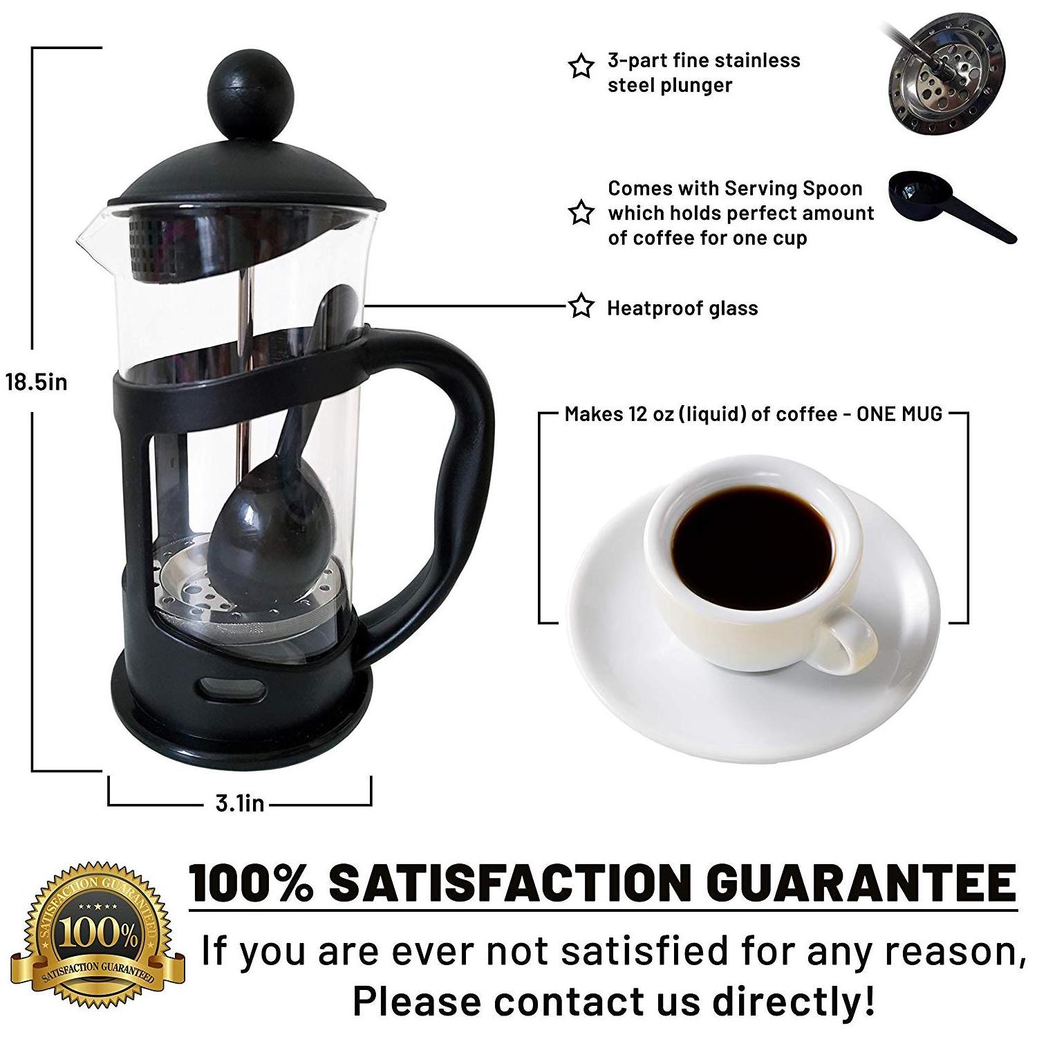 Portable wholesale french press travel coffee maker plastic manufacturer