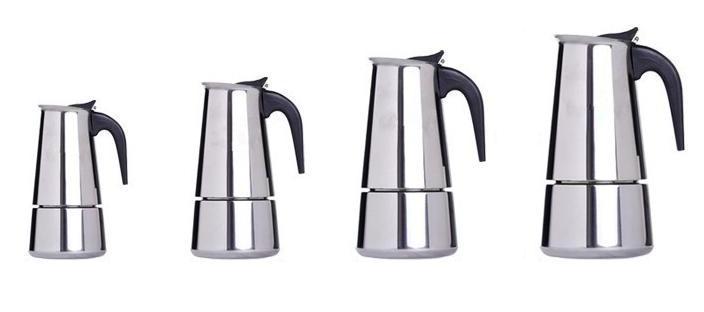 2/4/6/9 cups Stovetop Espresso Maker Percolator Coffee Pot Stainless Steel Moka Pot with Handle