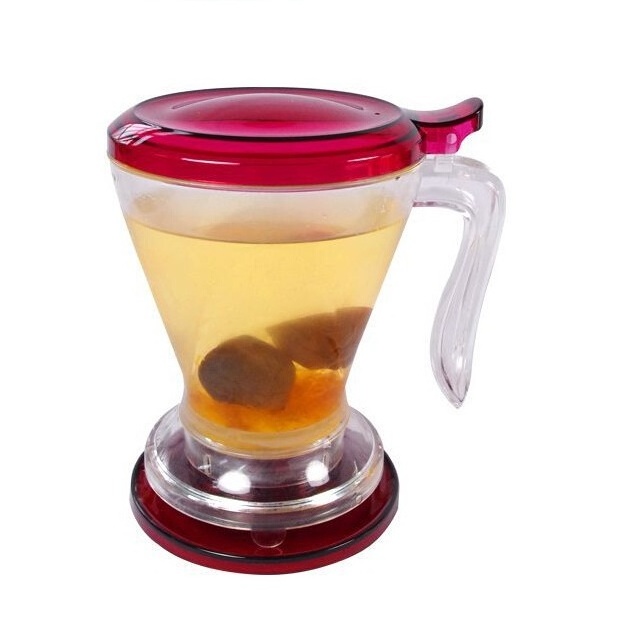 Customized Portable Plastic Smart Magic Bottom Dispensing Tea Maker With Tray