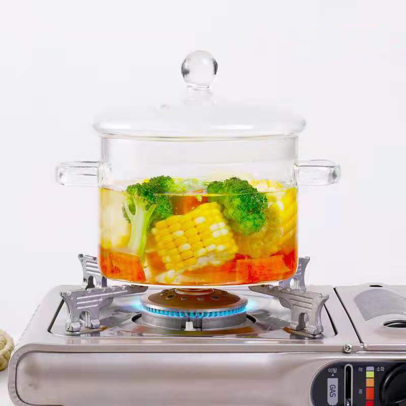 1500ml 50oz Clear Stovetop Heat Resistant Glass Cooking Pot with Lid for Pasta Noodle, Soup, Milk, Baby Food