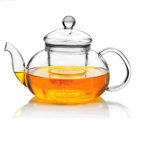 400ml 600ml 800ml 1000ml Stovetop Microwave Safe Teapot Loose Tea Infuser Clear Hand Made Glass Pot with Infuser