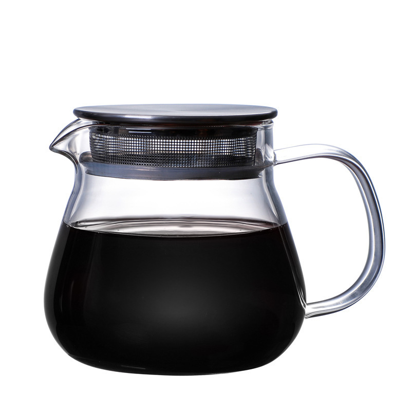 450ml  15oz Stovetop Safe Tea Maker Glass Tea Kettle with Stainless Steel Filter Lid for Loose Leaf Tea