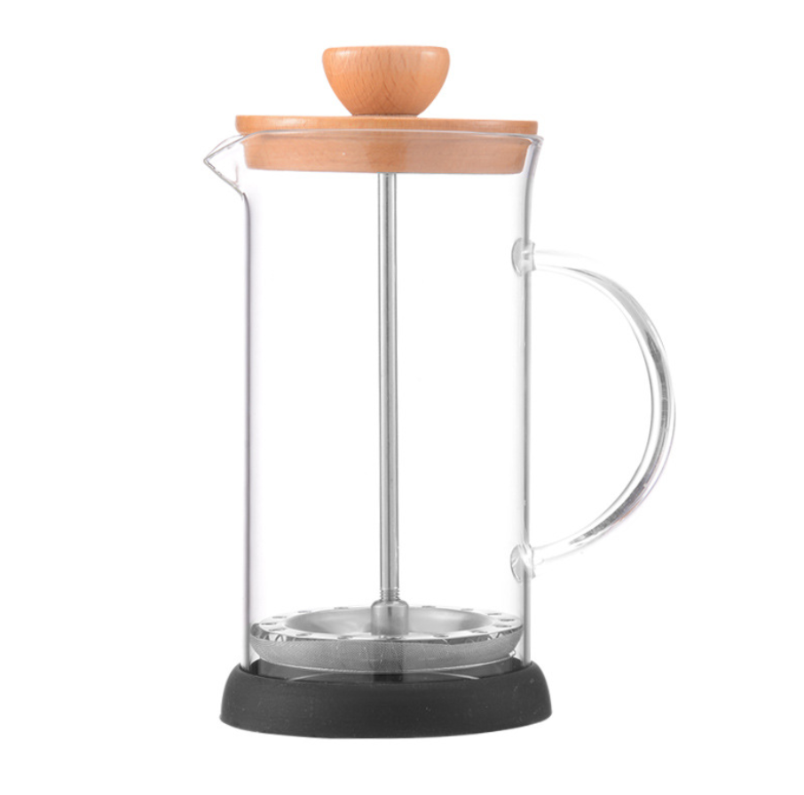 Bamboo Wood French Press Glass Coffee Espresso Tea Maker With SS Plunger