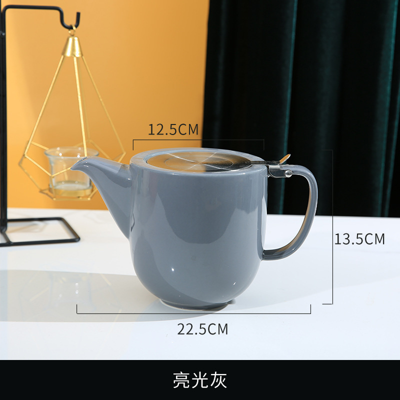 450ml Cute Porcelain Teapot Loose Leaf Tea Maker Ceramic Teapot with Stainless Steel Infuser for Tea Coffee Milk