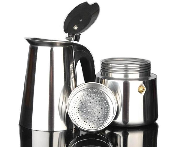 2/4/6/9 Cups Gas or Electric Ceramic Stovetop Moka Pot  Stainless Steel 304  Italian Espresso Coffee Maker