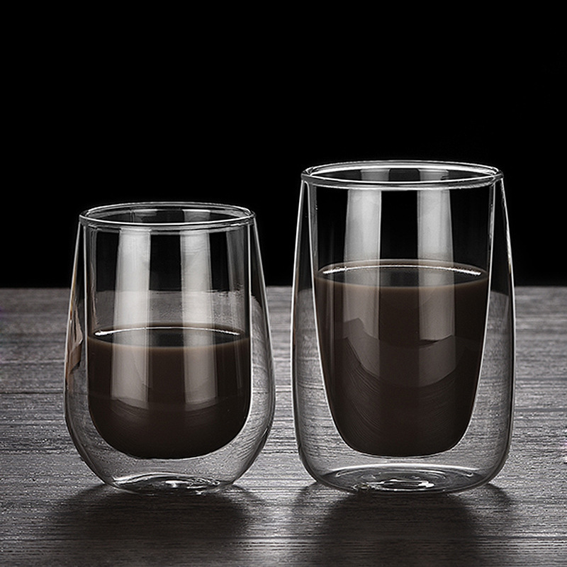 200ML Double Walled Heatproof Glass Maintains Drinks Hot Cold Insulated Glasses for Tea Espresso