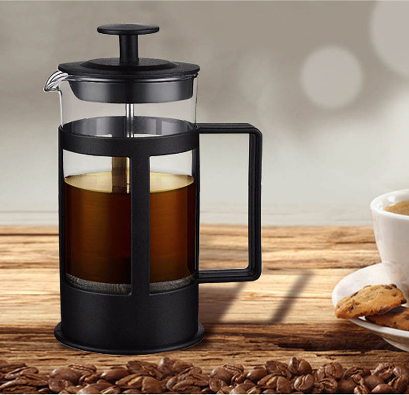 Glass with Plastic Handle French Press Coffee Tea Maker