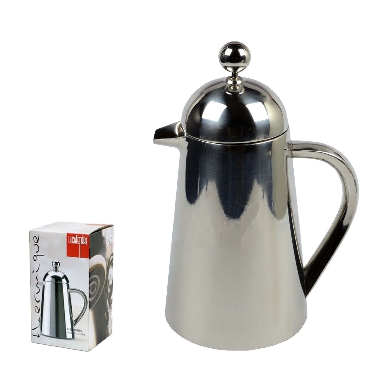 12-Ounce Dual-Filter Coffee Plunger Pot Brewer and Maker Small Stainless Steel French Press