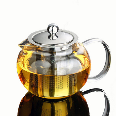 Glass Teapot Kettle with Stainless Steel Infuser - Stovetop Safe - Blooming and Loose Leaf Tea - Large Capacity 1200ml/40oz