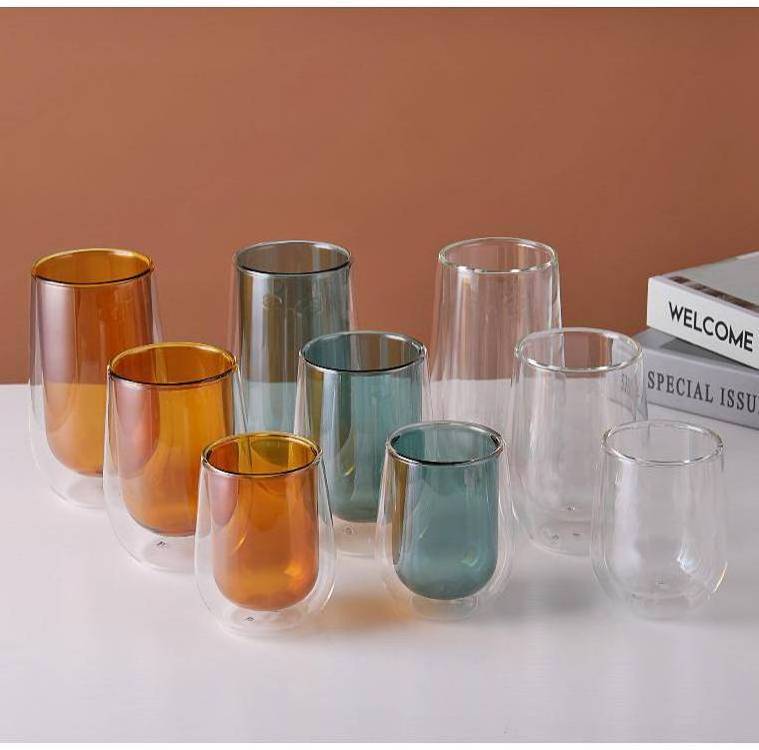 200ML Double Walled Heatproof Glass Maintains Drinks Hot Cold Insulated Glasses for Tea Espresso