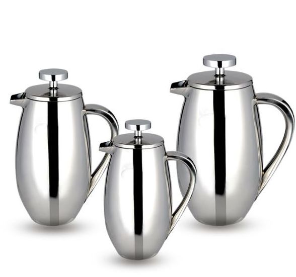 12-Ounce Dual-Filter Coffee Plunger Pot Brewer and Maker Small Stainless Steel French Press