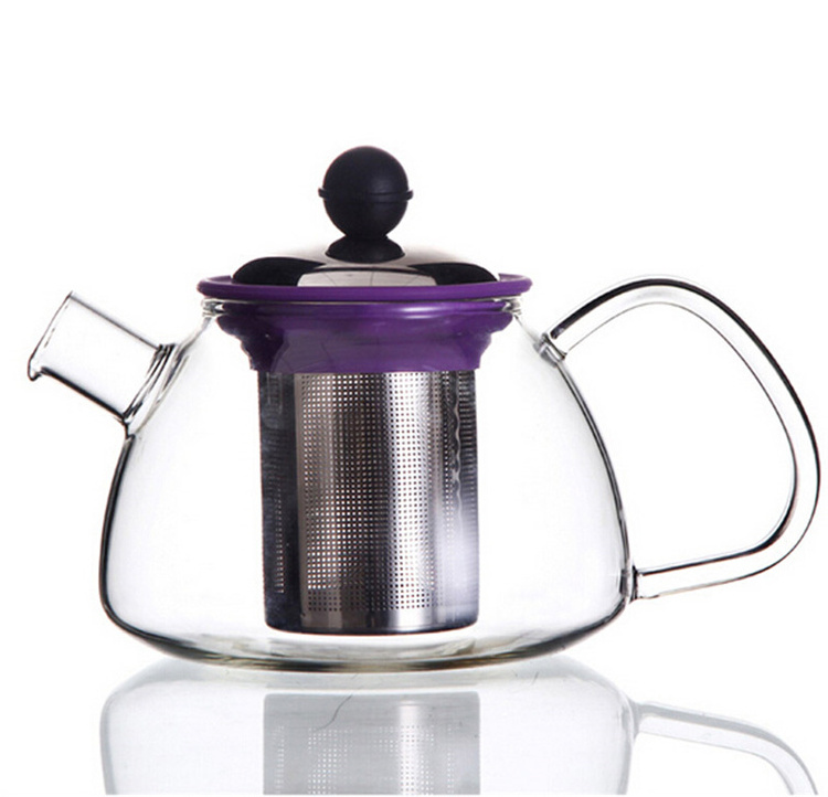 600ML 800ML Stovetop Safe Large Tea Pot Blooming Loose Leaf Hand Crafted Kettle Glass Teapot with Removable Infuser